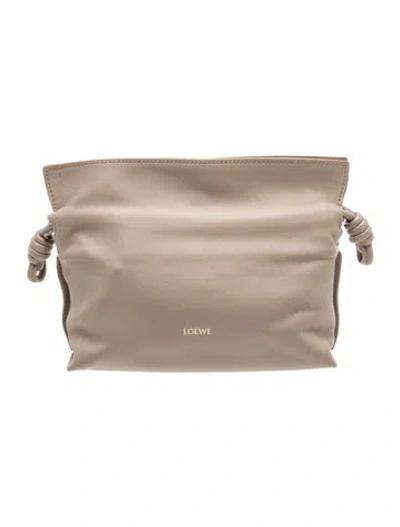 Pre-owned Loewe Leather Flamenco Knot Small 2024 In Neutral