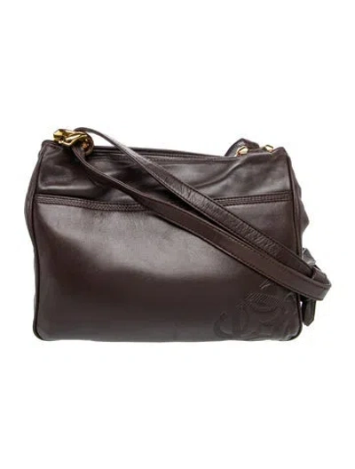 Pre-owned Loewe Leather Flamenco Knot Vintage In Gray