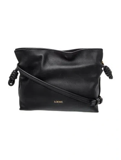 Pre-owned Loewe Leather Flamenco Mini 2024 In Black