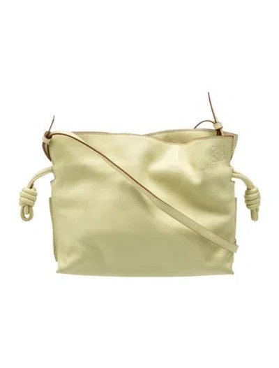 Pre-owned Loewe Leather Flamenco Mini In Yellow