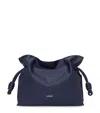 Loewe Flamenco Clutch Bag In Napa Leather With Golden Foil Anagram In Blue