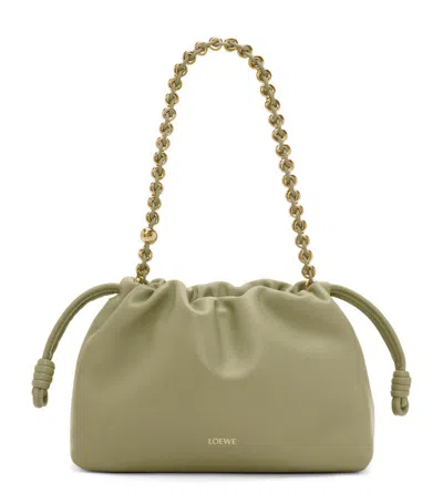 Loewe Leather Flamenco Purse In Green