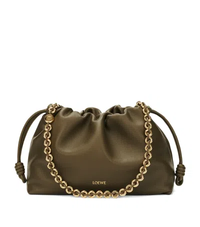 Loewe Leather Flamenco Purse In Green