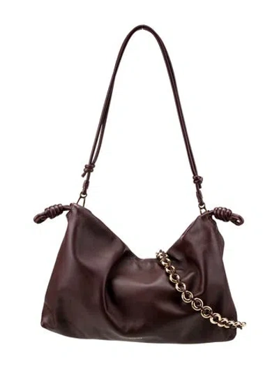 Pre-owned Loewe Leather Flamenco Purse Large 2025 In Black