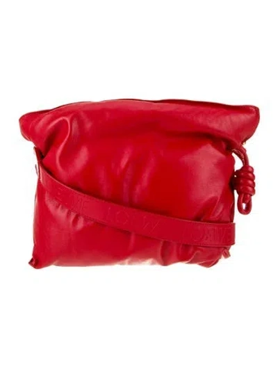 Pre-owned Loewe Leather Flamenco In Red
