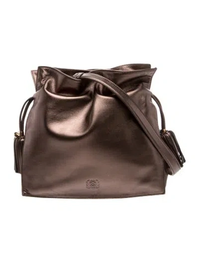 Pre-owned Loewe Leather Flamenco Small In Brown