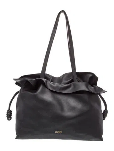 Pre-owned Loewe Leather Flamenco Xl 2023 In Black