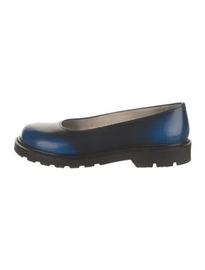 Pre-owned Loewe Leather Flats In Blue