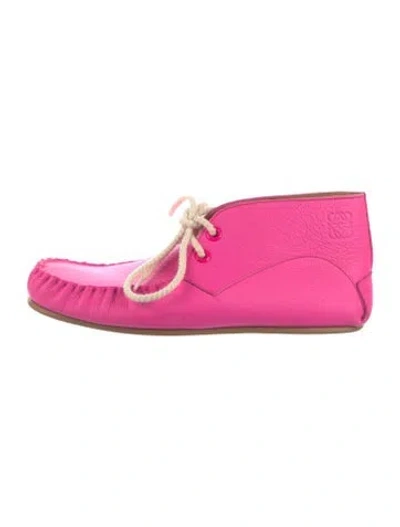 Pre-owned Loewe Leather Flats In Pink