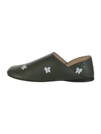 Pre-owned Loewe Leather Flats W/ Tags In Green