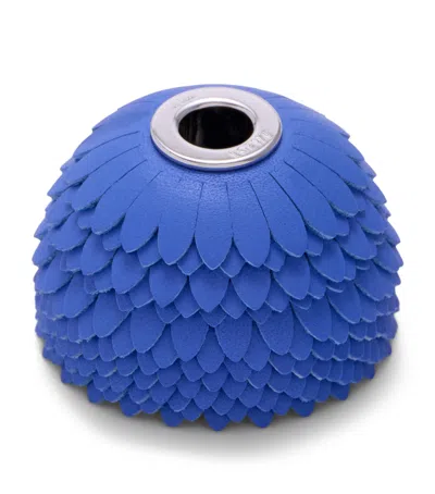 Loewe Leather Flower Dice Bag Charm In Blue