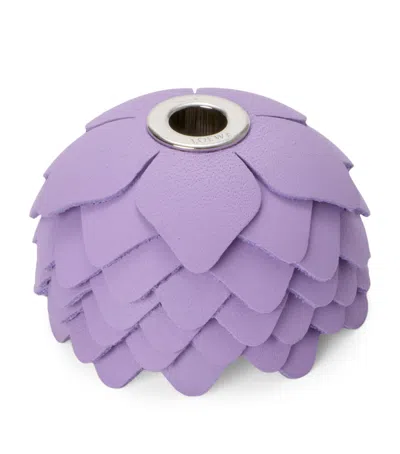 Loewe Leather Flower Dice Bag Charm In Purple