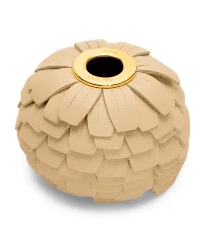 Loewe Leather Flower Personalisation Bag Charm In Yellow