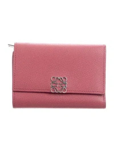 Pre-owned Loewe Leather French Purse In Pink