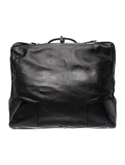 Pre-owned Loewe Leather Garment Bag In Black