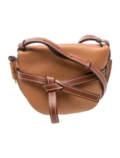 Pre-owned Loewe Leather Gate In Brown