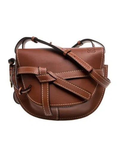 Pre-owned Loewe Leather Gate In Brown