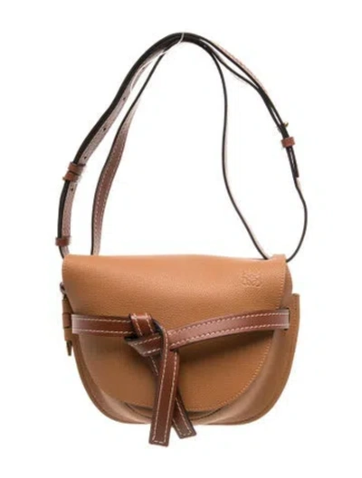 Pre-owned Loewe Leather Gate In Brown