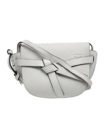 Pre-owned Loewe Leather Gate In Gray