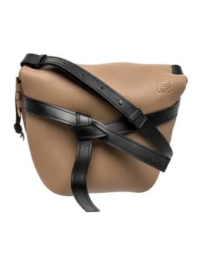 Pre-owned Loewe Leather Gate Medium In Neutral