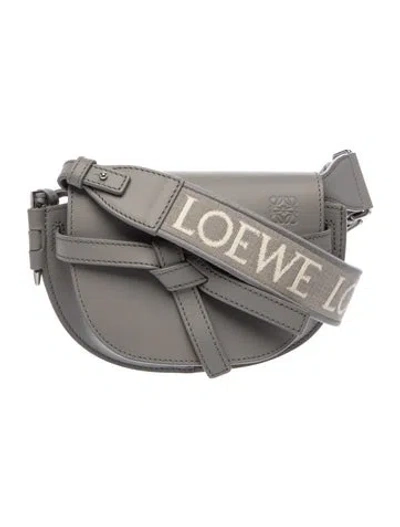 Pre-owned Loewe Leather Gate Mini 2023 In Gray