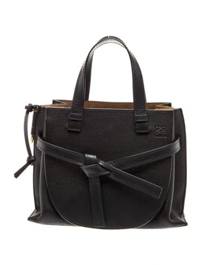 Pre-owned Loewe Leather Gate Small In Black