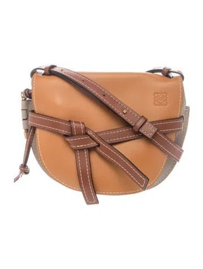 Pre-owned Loewe Leather Gate Small W/ Tags In Brown