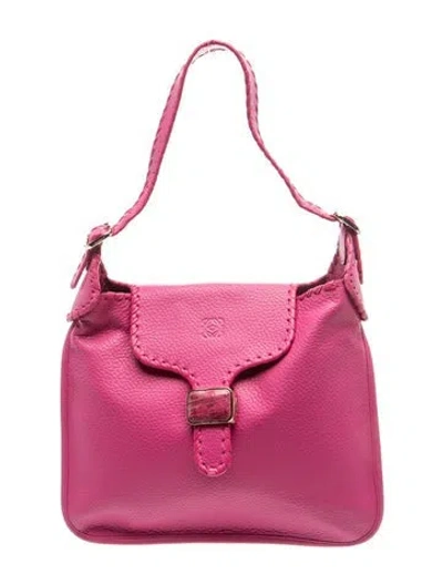 Pre-owned Loewe Leather Granada Shoulder Bag In Pink