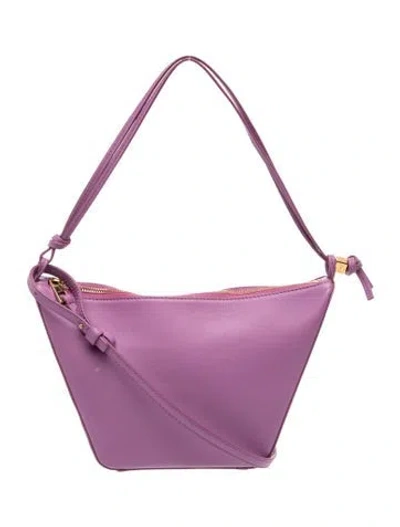 Pre-owned Loewe Leather Hammock Mini 2023 In Purple