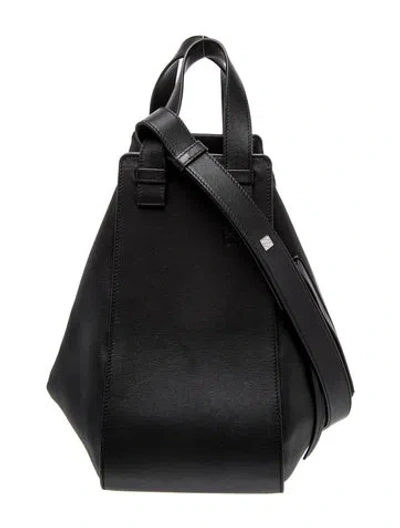 Pre-owned Loewe Leather Hammock Small In Black