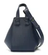 Loewe Compact Hammock Leather Tote Bag In Navy