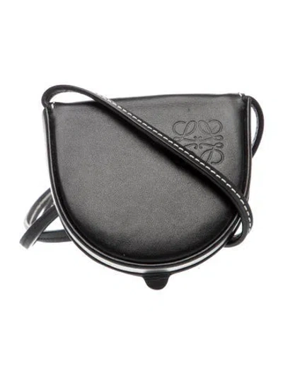 Pre-owned Loewe Leather Heel Mini In Black