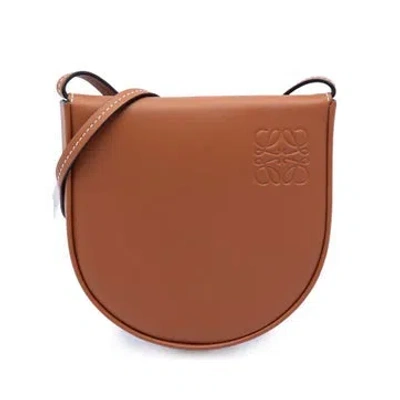 Pre-owned Loewe Leather Heel Pouch In Brown