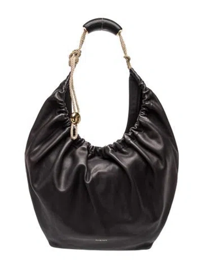 Pre-owned Loewe Leather Hobo Maxi 2024 In Black