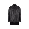 Loewe Anagram Leather Zip-up Overshirt