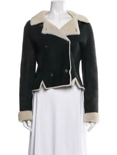 Pre-owned Loewe Leather Jacket In Green