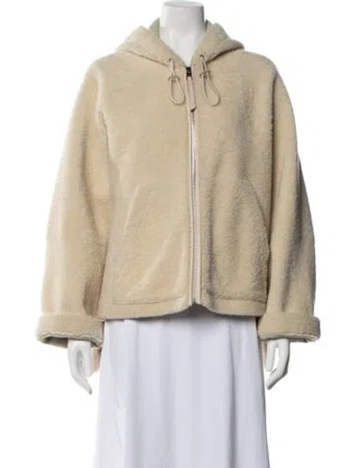 Pre-owned Loewe Leather Jacket In Neutral
