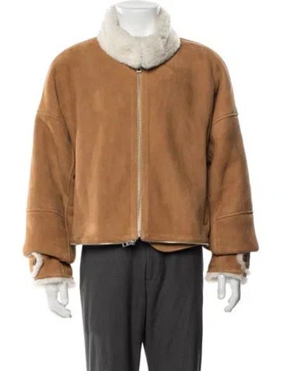 Pre-owned Loewe Leather Jacket In Neutrals