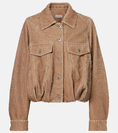 Loewe Leather Jacket In Brown