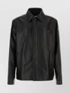 Loewe Anagram Leather Zip-up Overshirt