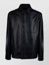 Loewe Anagram Leather Zip-up Overshirt