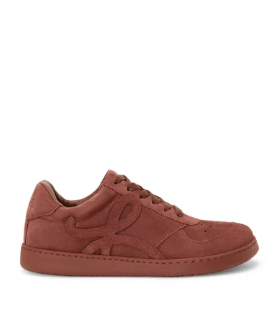 Loewe Leather Jambo Sneakers In Burgundy