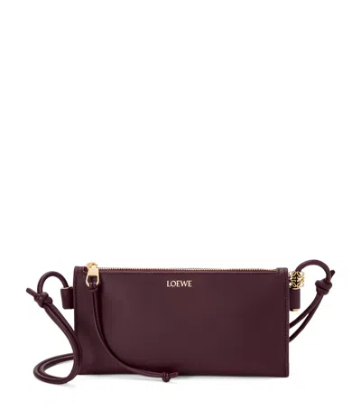 Loewe Leather Joya Pouch In Burgundy