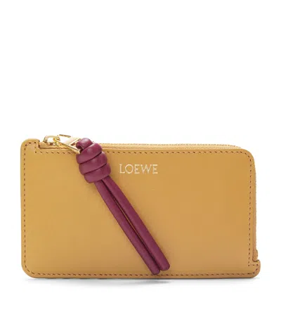 Loewe Leather Knot Coin And Card Holder In Ivory