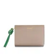 Loewe Leather Knot Compact Wallet In Beige