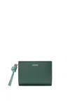 Loewe Knot Compact Wallet In Shiny Nappa Calfskin In Green