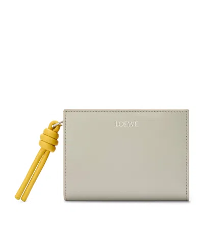 Loewe Leather Knot Wallet In Gray