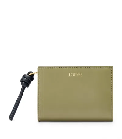 Loewe Leather Knot Wallet In Green