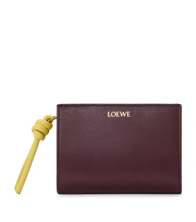 Loewe Leather Knot Wallet In Burgundy