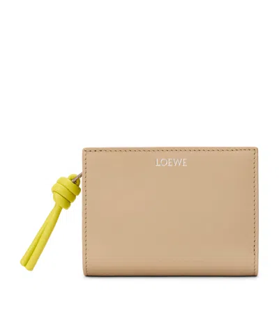 Loewe Leather Knot Wallet In Sand